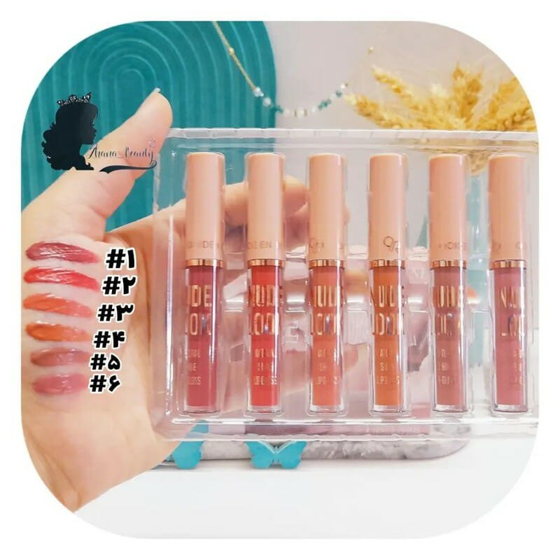 6 Pcs Nude Look High Pigment Matte Lipgloss Soft &Amp; Smooth...