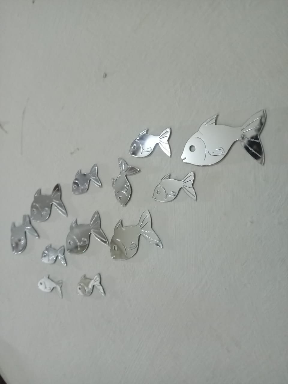 30 Pcs Acrylic Fishes Mirror Wall Art Decor Fishes Mirror...