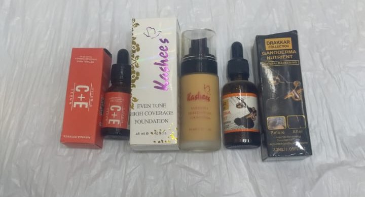 Pack Of 3 Vitamin C &Amp; E Serum +Darkening Serum +Kashees Foundation - Image 5