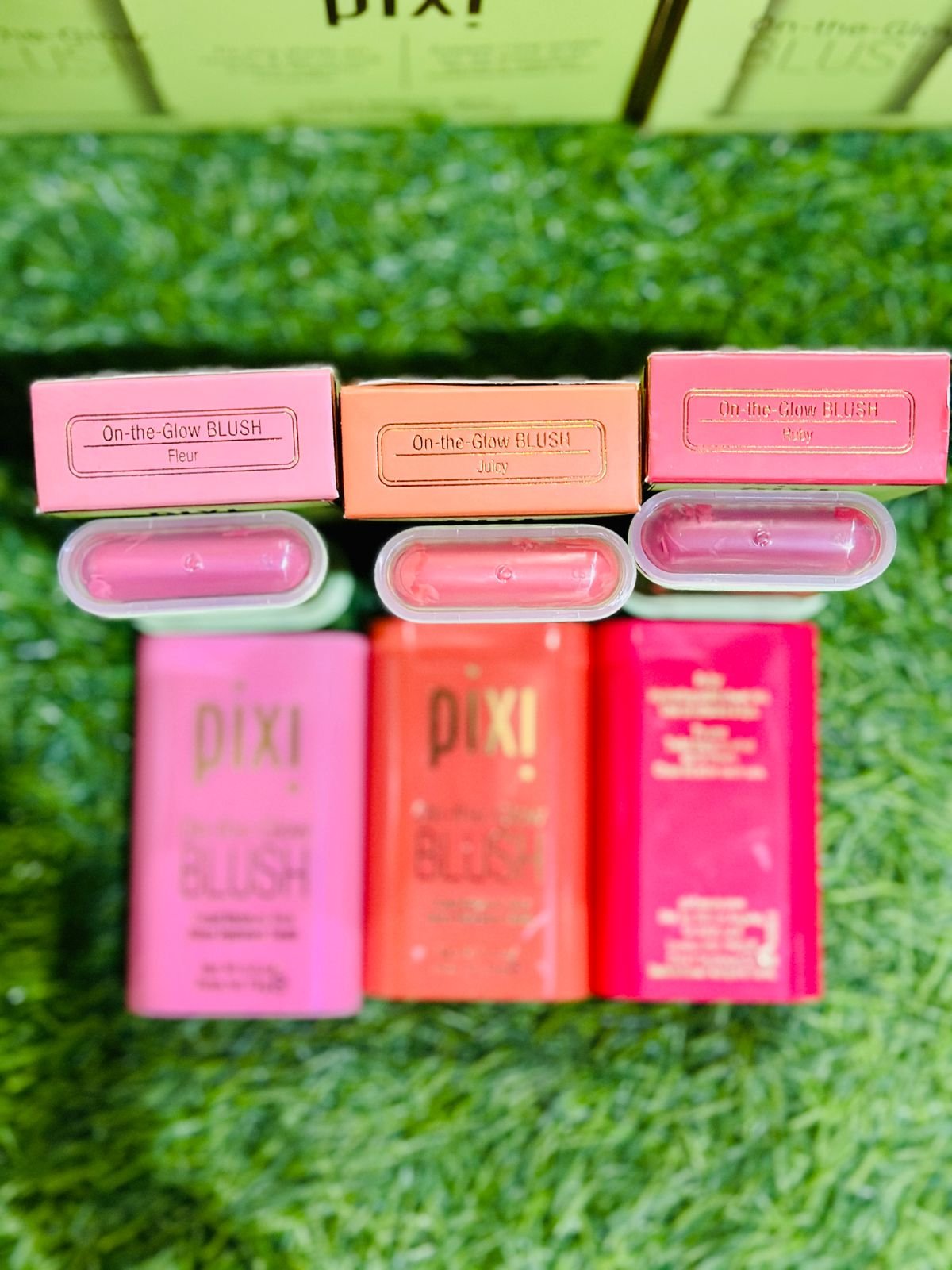 (Pack Of 3) On-The-Glow Blush Stick (Ruby + Juicy + Fleur) - Image 2
