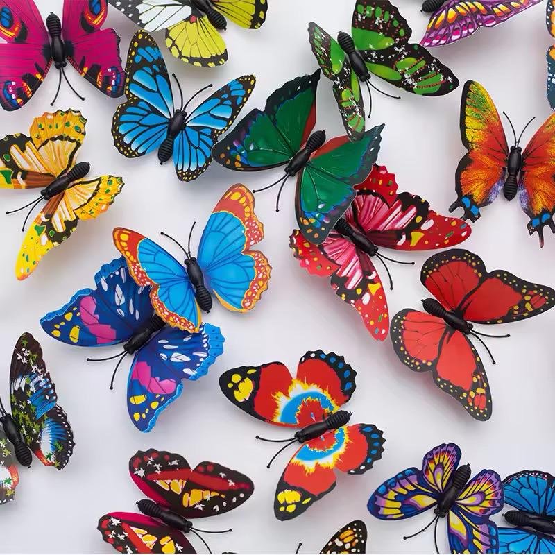Pack Of 12  3D Simulation Butterfly Fridge Magnet Decoration Craft...