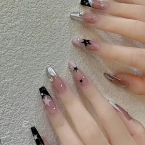 10 Pcs Fake Nails False Nails Wearable Nails Stylish Pattern...