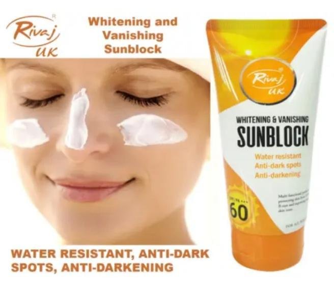 Rivaj Sunblock Whitening &Amp; Vanishing Spf60 Ideal For All Skin...