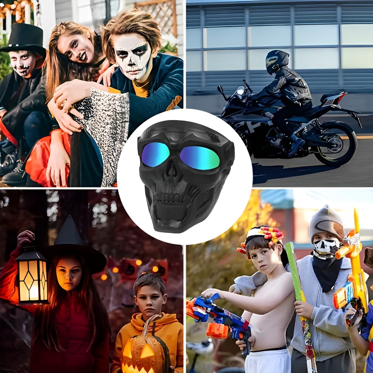 Motorcycle Skull Mask Cycling Windproof Full Face Skeleton... - Image 4