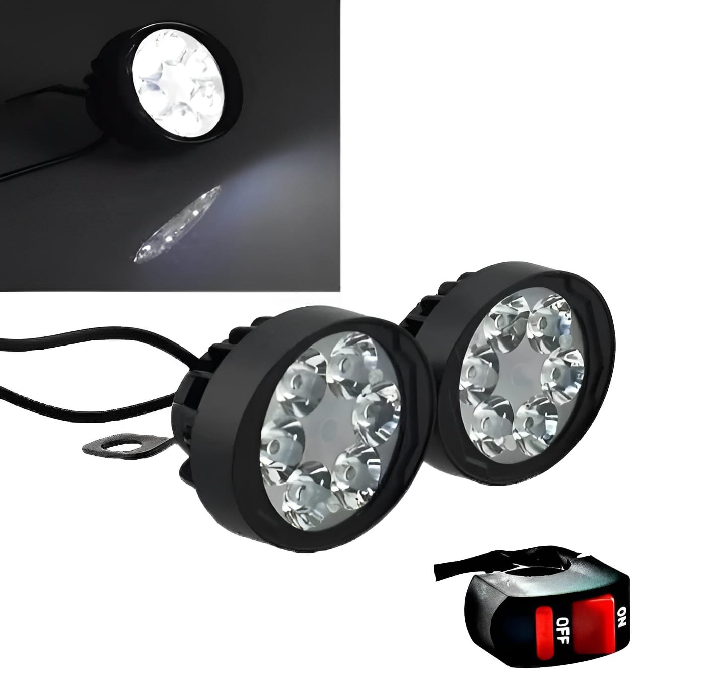 2 Led Plus Button Led Headlight &Amp; Button Assist Lamp For... - Image 2