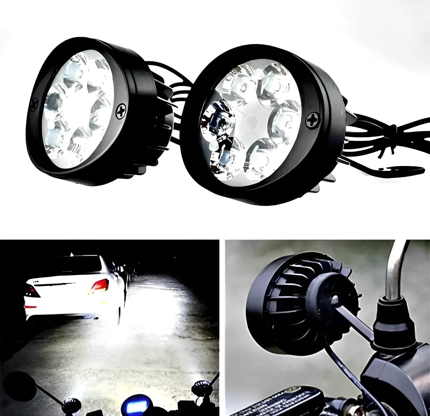 2 Led Plus Button Led Headlight &Amp; Button Assist Lamp For...