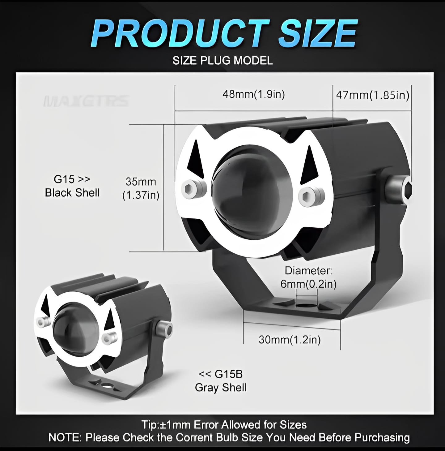 Maxgtrs Motorcycle Led Headlight Mini Projector Lens Tri-Model... - Image 2