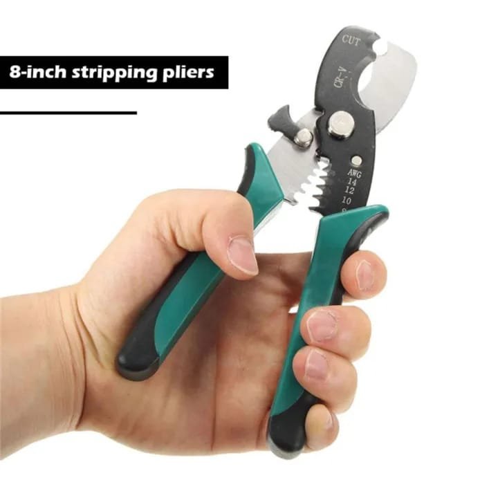 8 Inch Wire Stripper Cable Cutting Scissor Stripping Pliers Cutter...