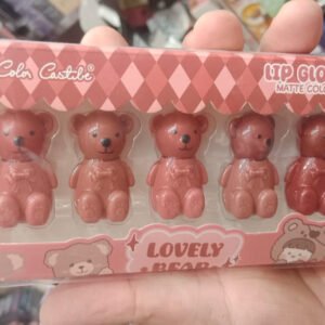 Pack Of 05 Matt Teddy Bear Lip Gloss