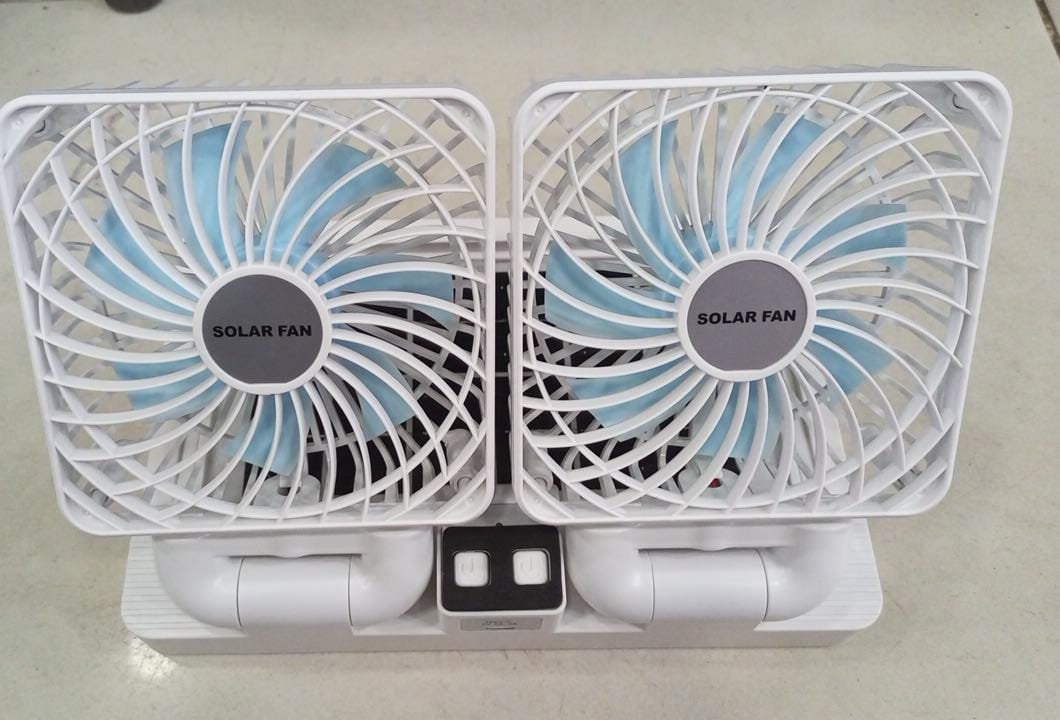 Double Head Solar Portable Desktop Air Conditioning Fan - Image 2