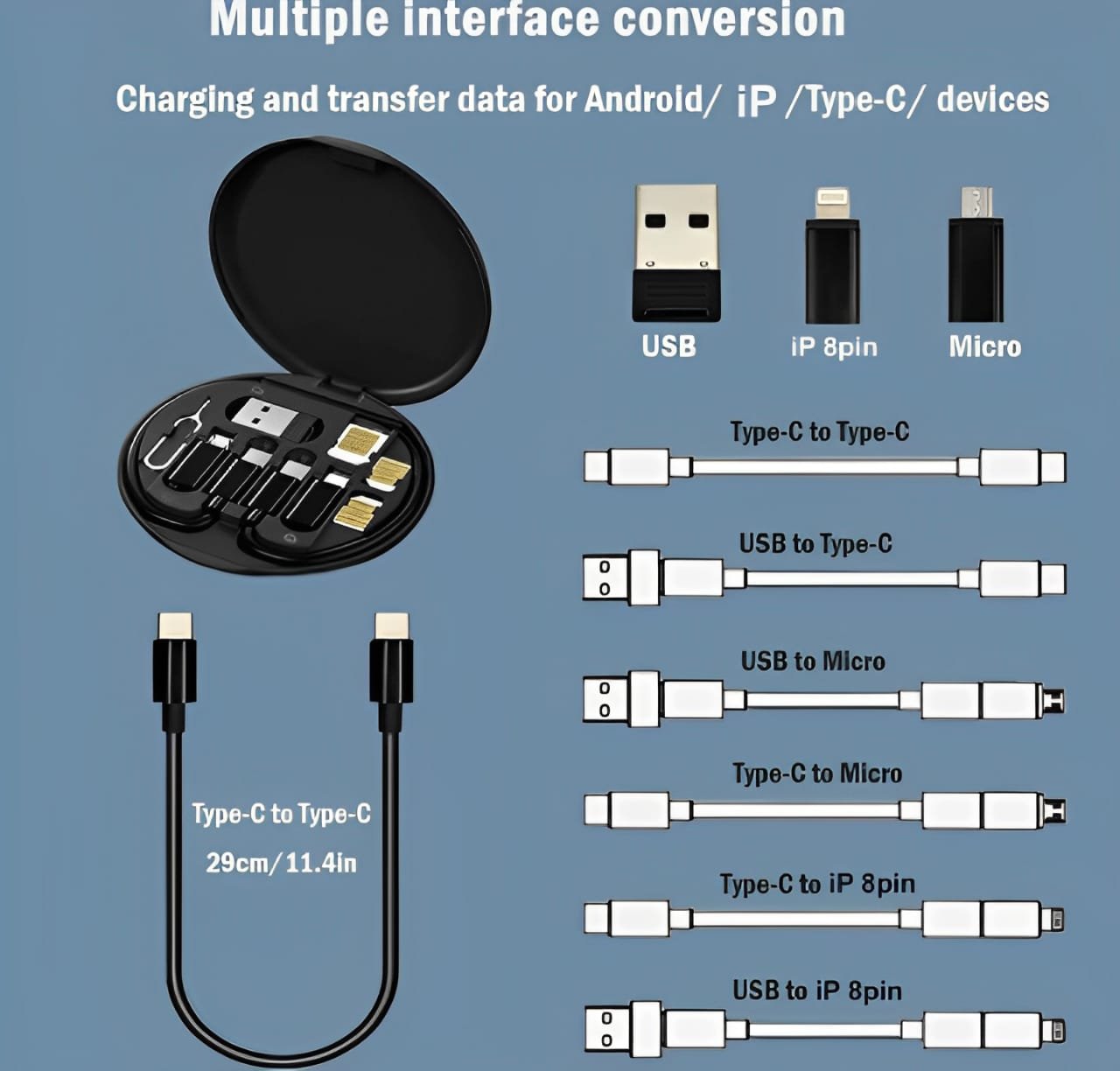 ( 5 In 1 ) Data Cable Set All Solutions In One - Image 2