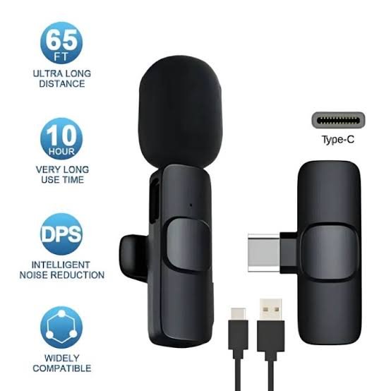 Wireless Mic K9 Single Microphone Mic Plug & Play Usb Type C Plug...