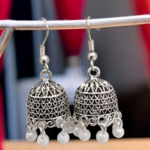 Silver Indian Jumky /  Jhumka Earrings By Quirky Fashions