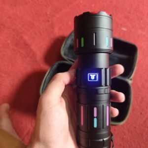 Tactical Led Flashlight Kit With Portable Green Hard Case