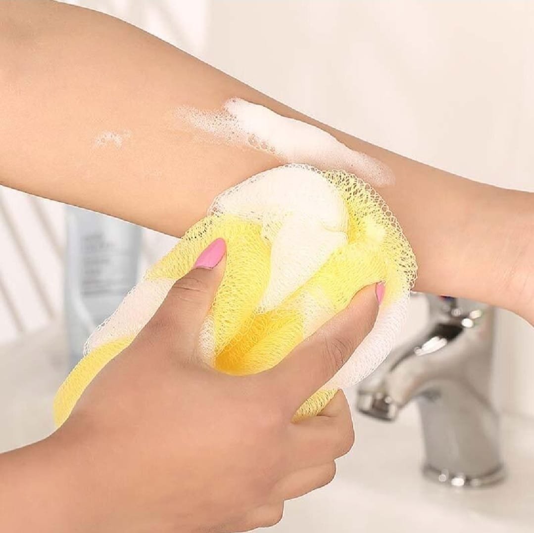 2Pcs Wash Brush Bath Back Hanging Mesh Shower Sponge - Image 2