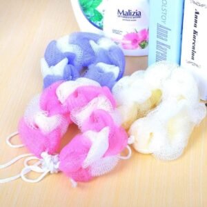 2Pcs Wash Brush Bath Back Hanging Mesh Shower Sponge