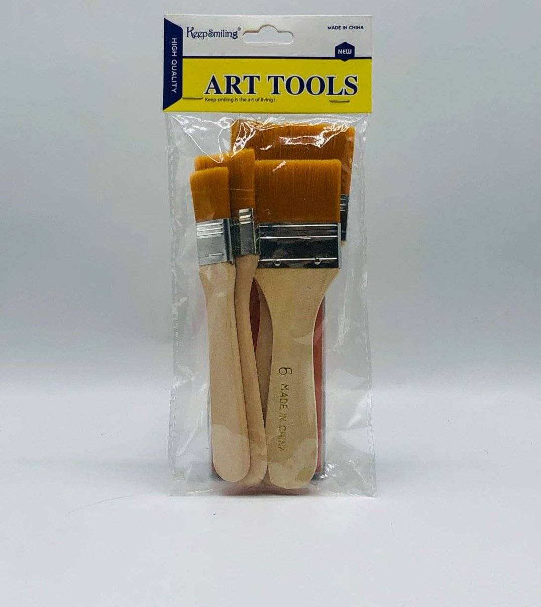 Pack Of 4 Nylon Hair Wide And Thin Gesso Base Brushes - Image 3