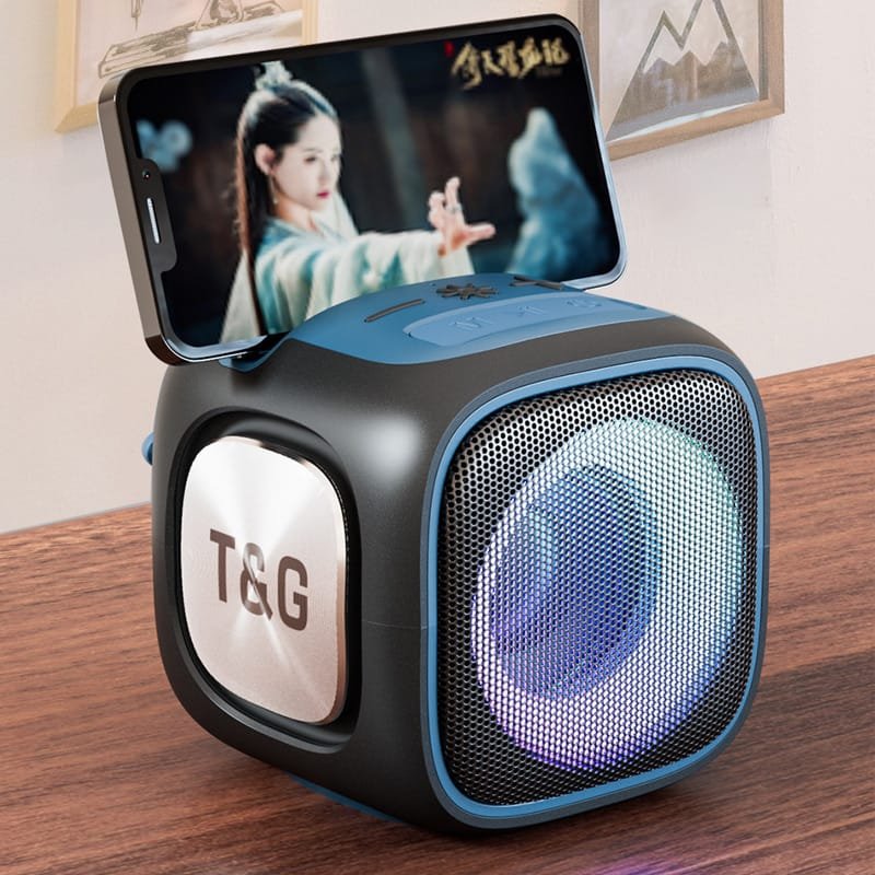 T&Amp;G Portable Bluetooth Speaker With Led Lights, Phone Holder... - Image 4