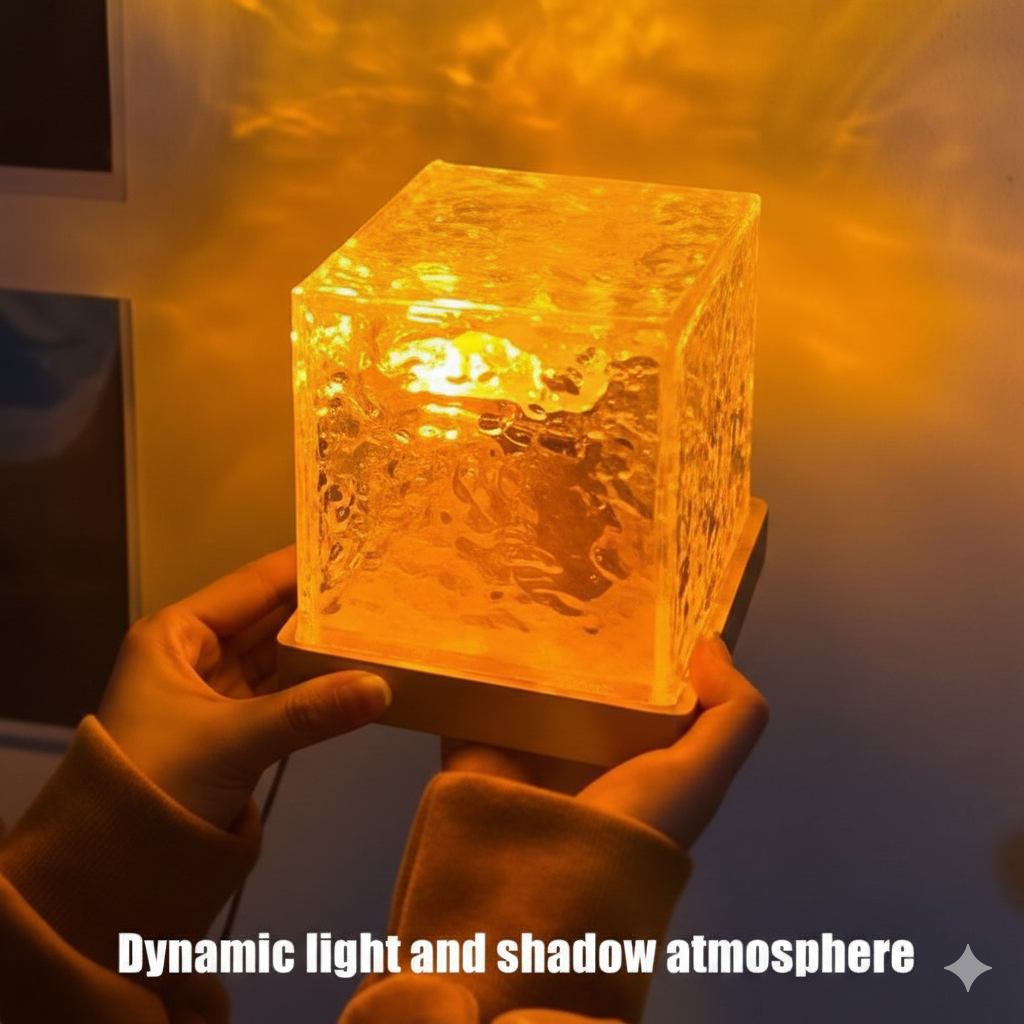 Dynamic Rotating Water Ripple Night Light Milti Colors Flame...