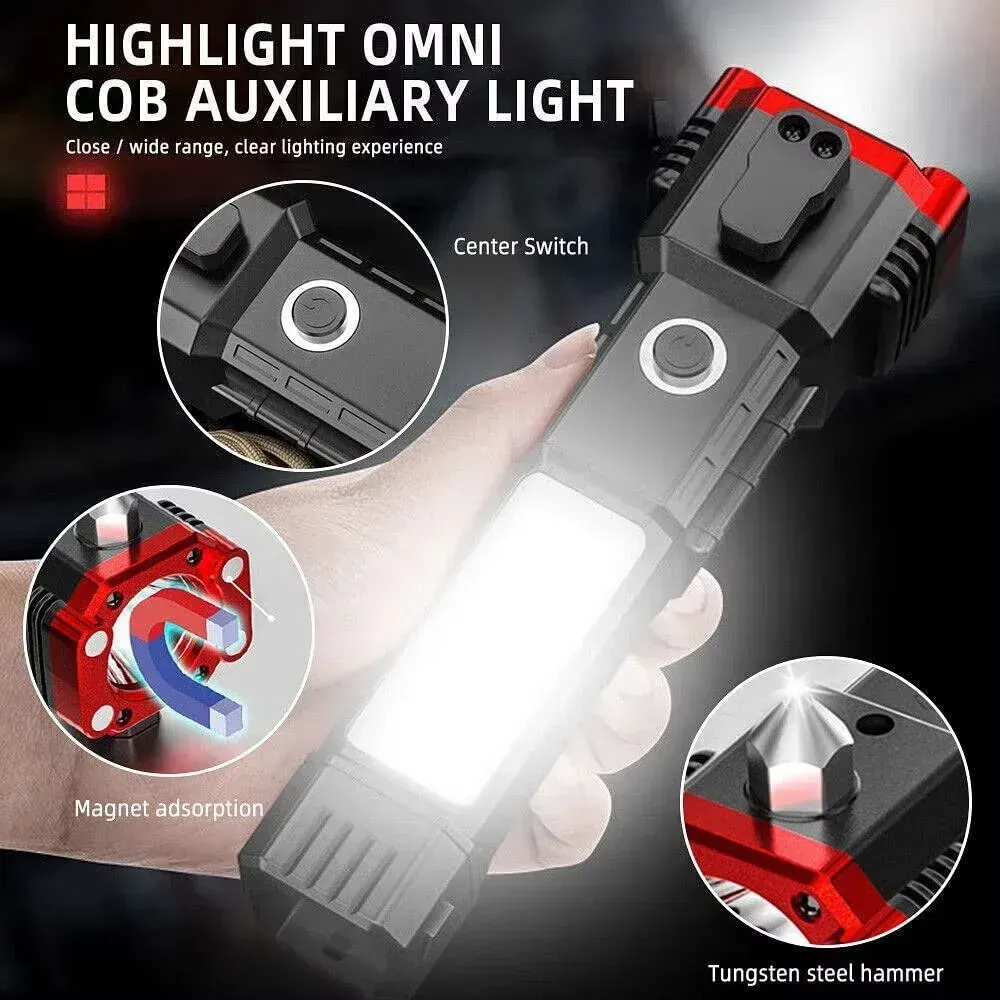 High Power LED Torch Light Rechargeable Flashlight - Image 2