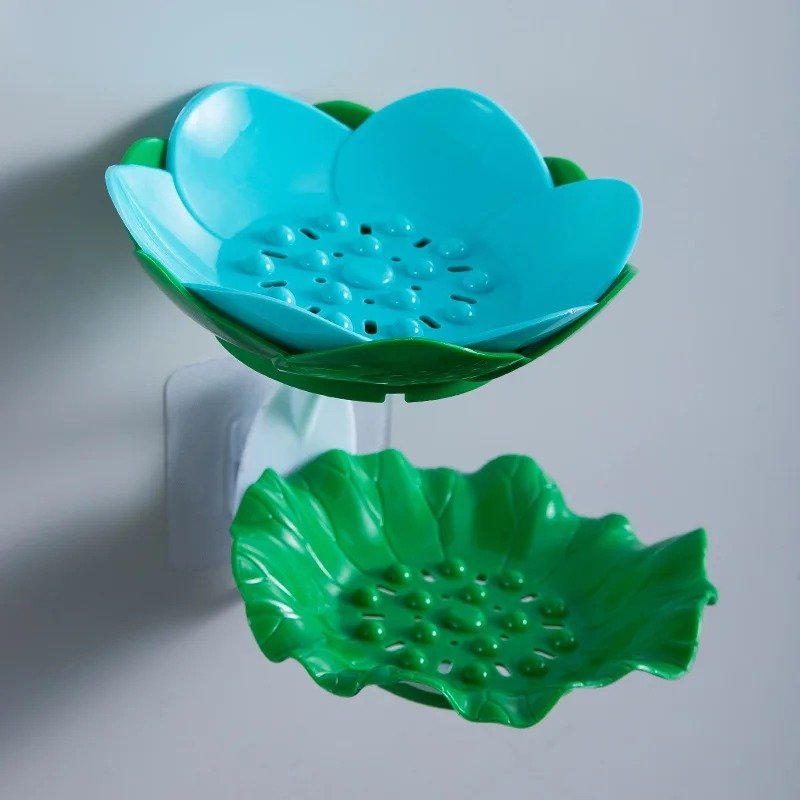 Wall Mounted Double Layer Lotus Flower Shaped Soap Holder (Random... - Image 5