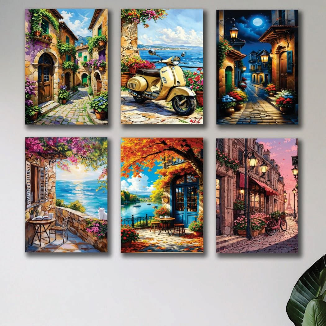 Set of 6 Premium Wall Art Photo Tiles