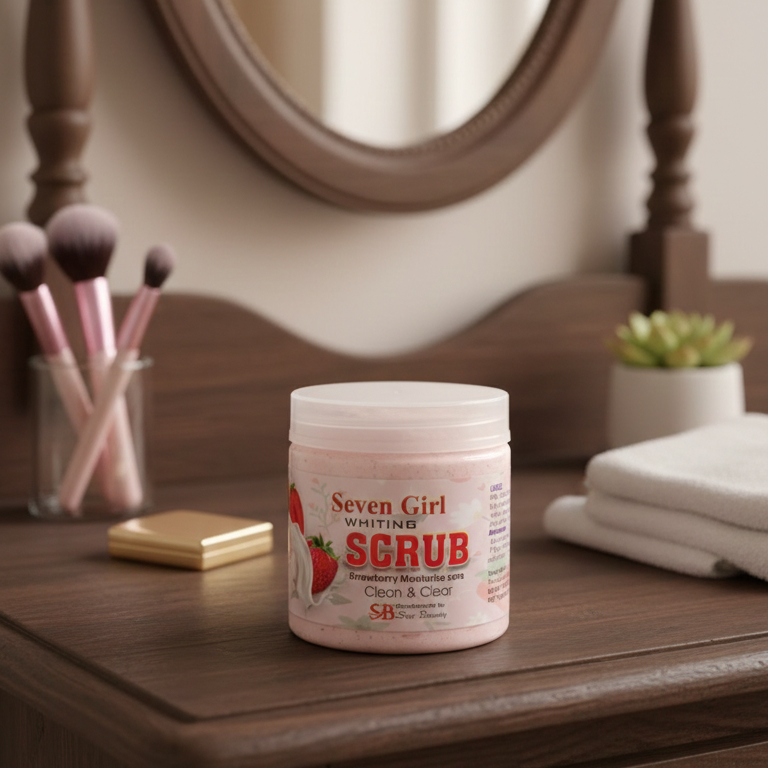 Seven Girl Whitening Scrub Strawberry Moisturise Care - Image 2