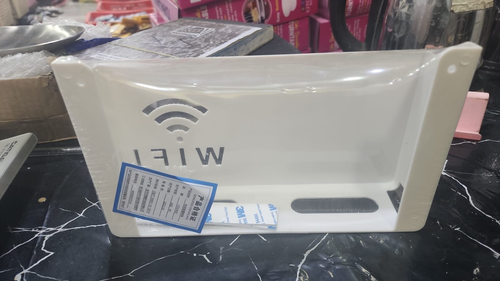 Router Storage Box Wall-Mounted Plastic Cable Power Bracket Box... - Image 4