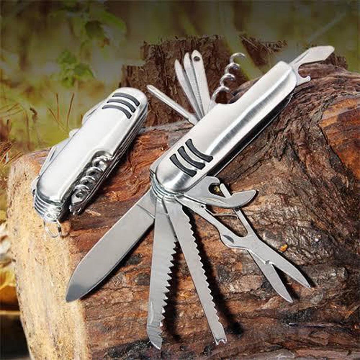 7 in 1 Multifunctional Metal Keychain Stainless Steel Travel Tool - Image 2