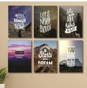 Set of 6 Wooden Wall Art Photo Tile Frames (8×11 Inches)