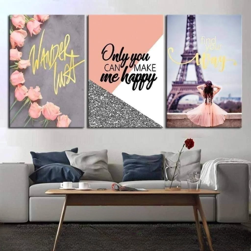 Set of 3 Sticky Wooden Canvas Frames for Wall Decore Aesthatic Art /