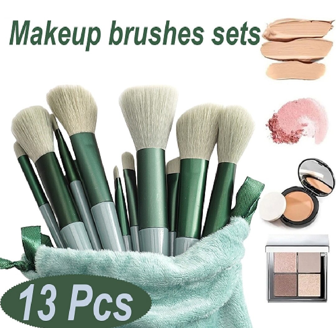 13 Piece Makeup Brush Set with Matching Storage Pouch Professional Soft - Image 4