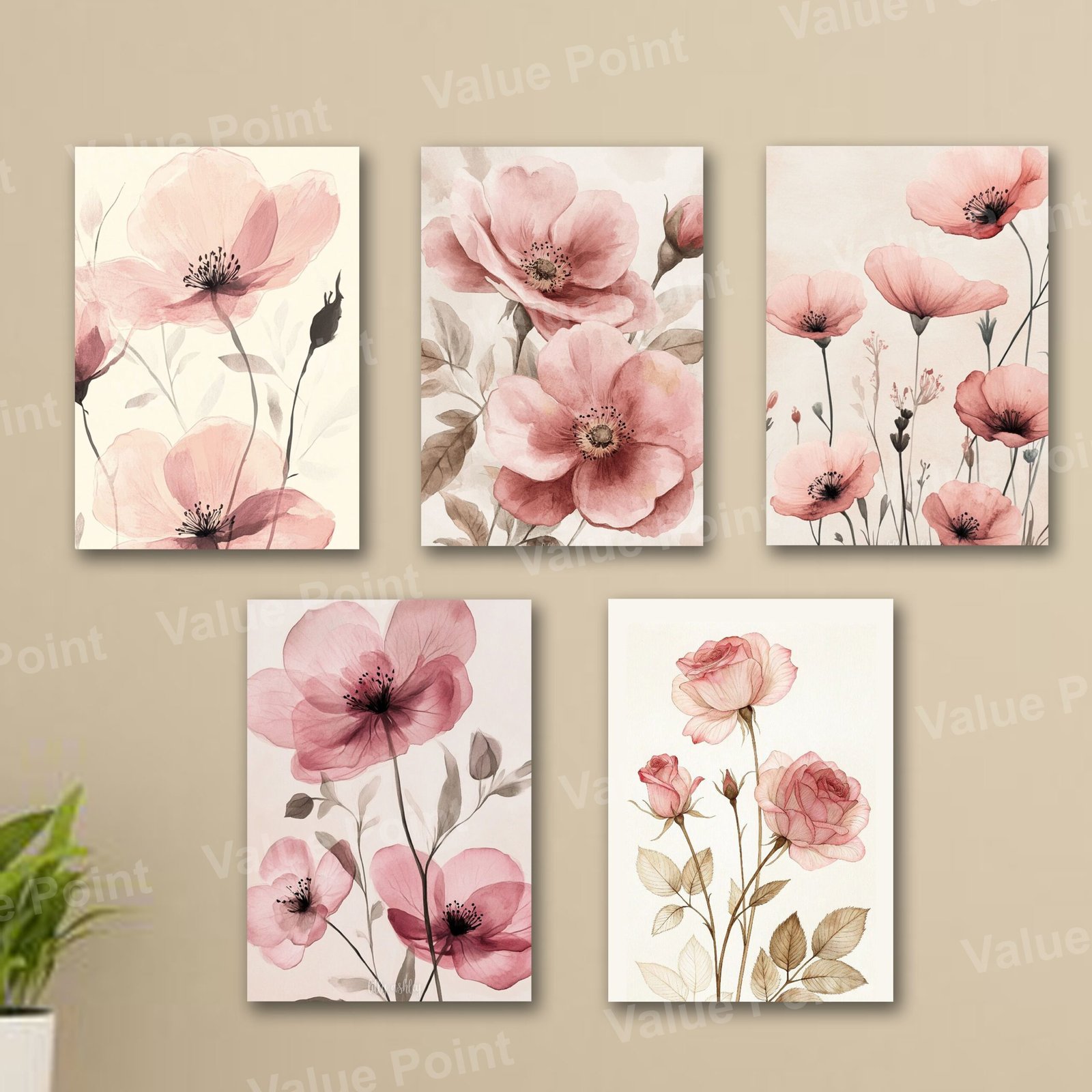 Set of 5 Sticky Wooden Canvas Frames for Wall Decore Aesthatic Art /