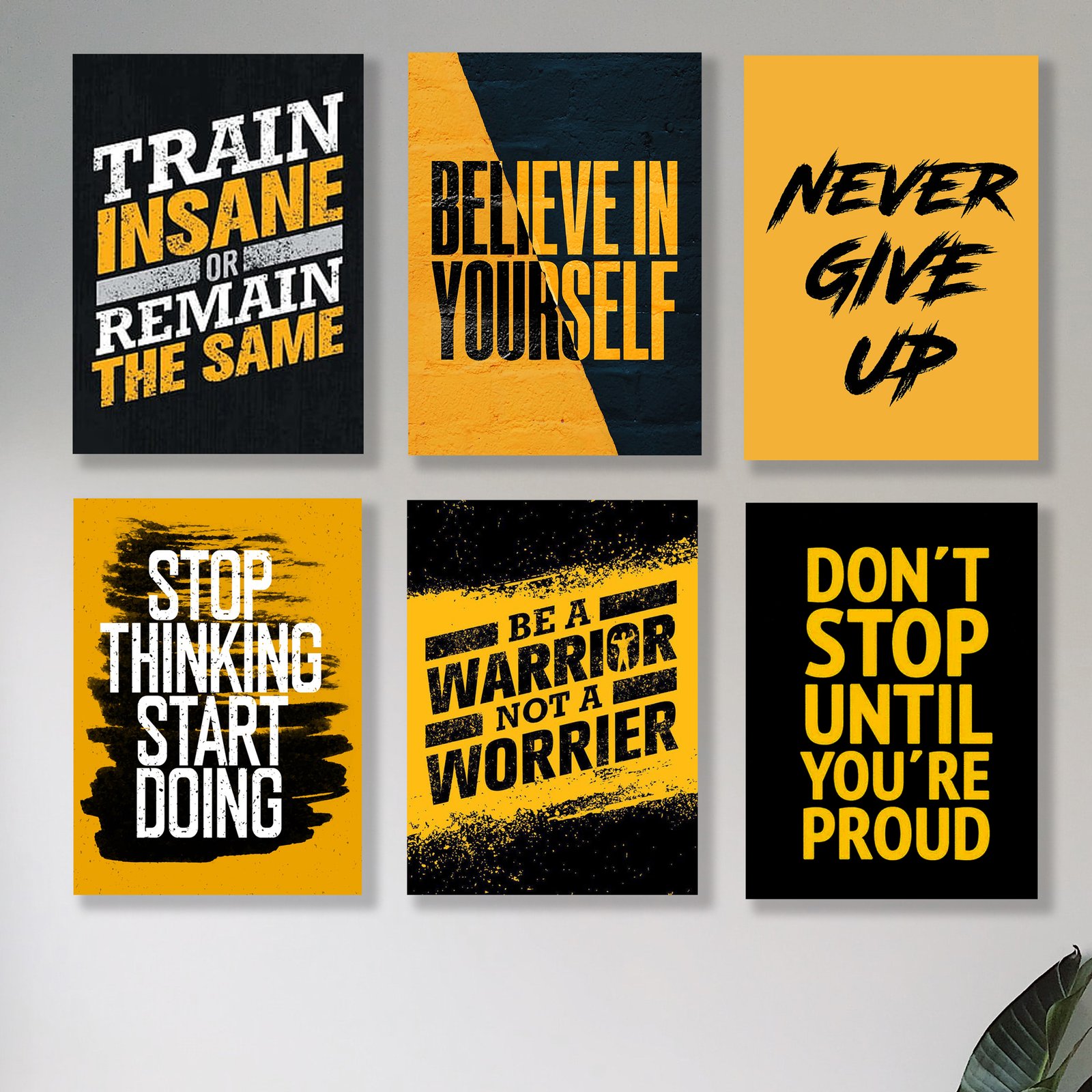 Set Of 6 Motivational Wooden Canvas Frames For Wall Decore /... - Image 3