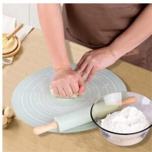 Silicone Dough Mat with Rolling Pin Set