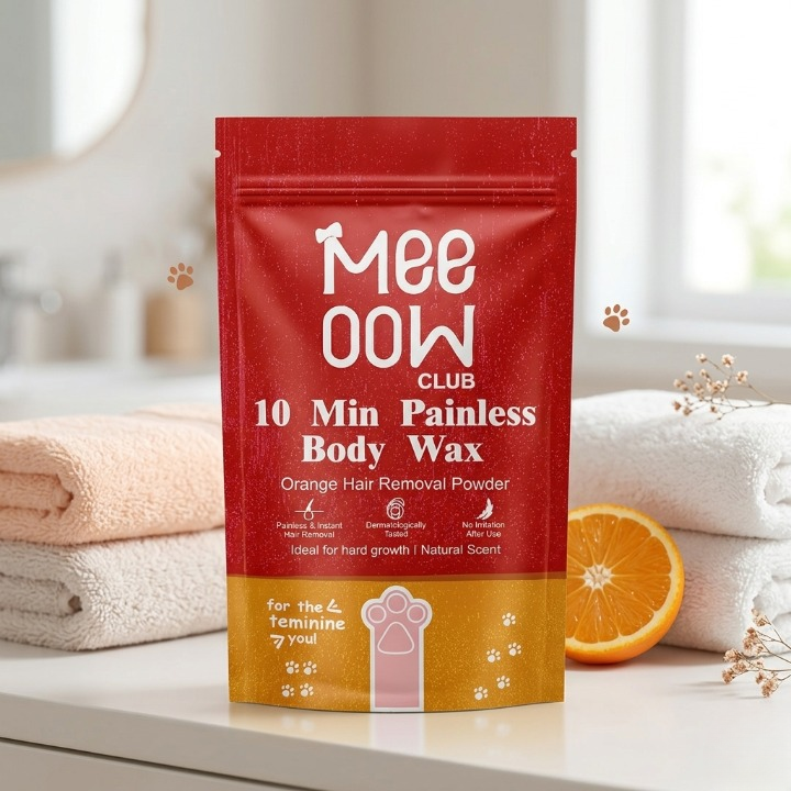 Meeoow Club 10 Min Painless Body Wax – Orange Hair Removal Powder