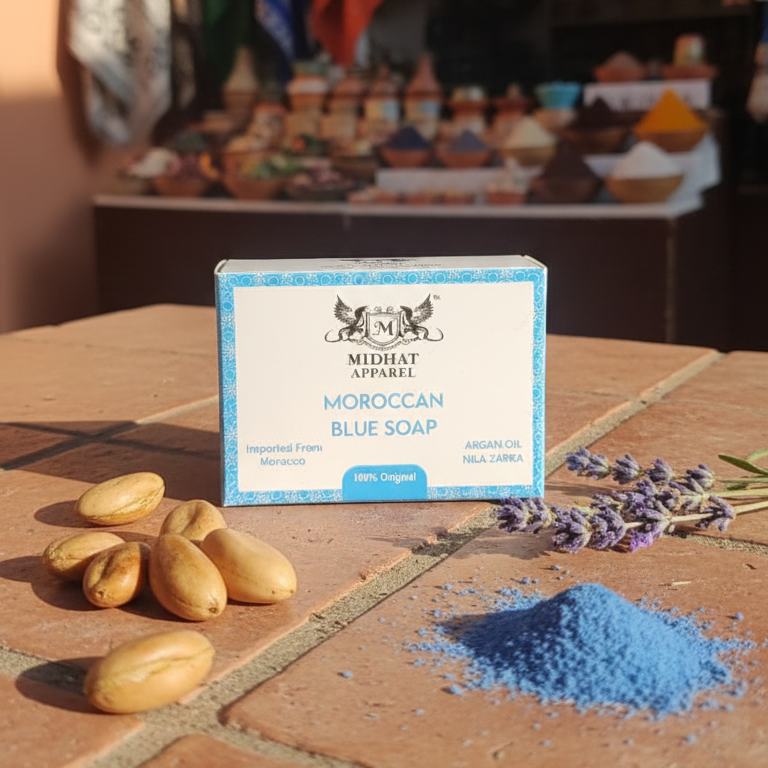 Midhat Apparel Moroccan Blue Soap for Premium Personal Care