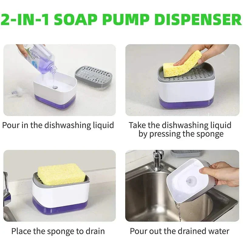 Royal 2-In-1 Soap Pump Dispenser with Sponge - Image 5