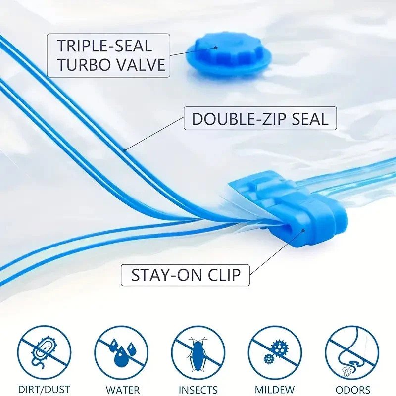 Vacuum Storage Bags Set (5 Bags + 1 Hand Pump) - Image 2