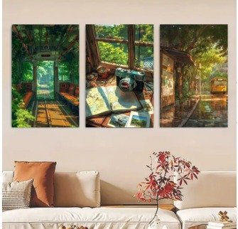 Set of 3 Sticky Wooden Canvas Frames for Wall Decore Aesthatic Art /