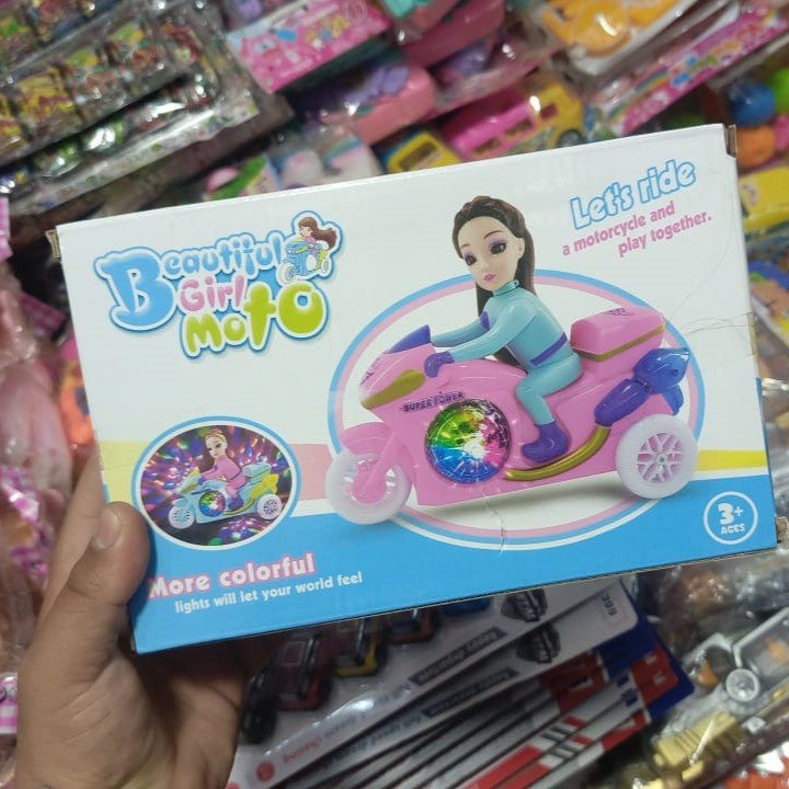 Princess Motorbike Toy with Lights Music and Dolls Pretend Playset Bump - Image 4