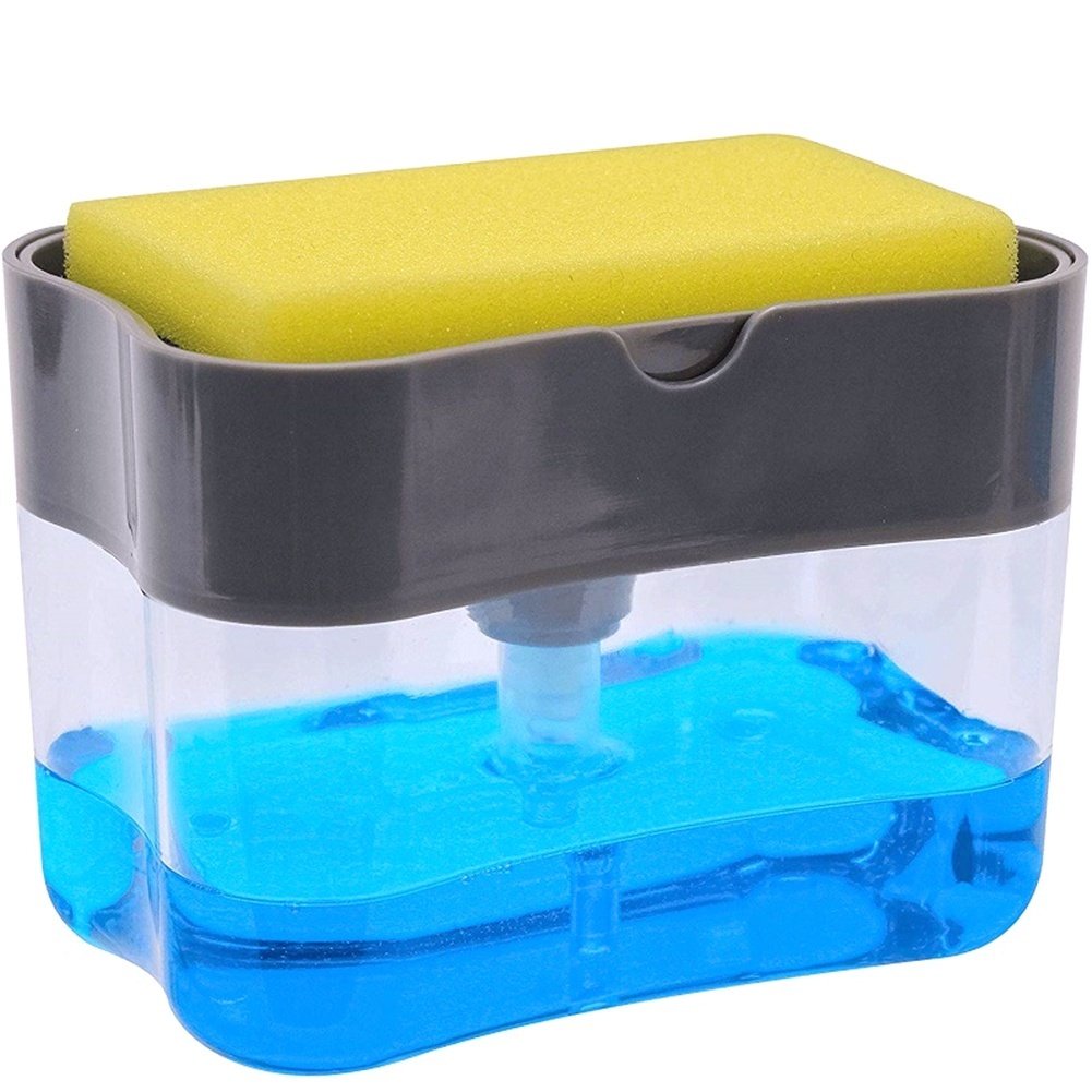 2-In-1 Soap Pump Dispenser With Sponge Holder - Image 5
