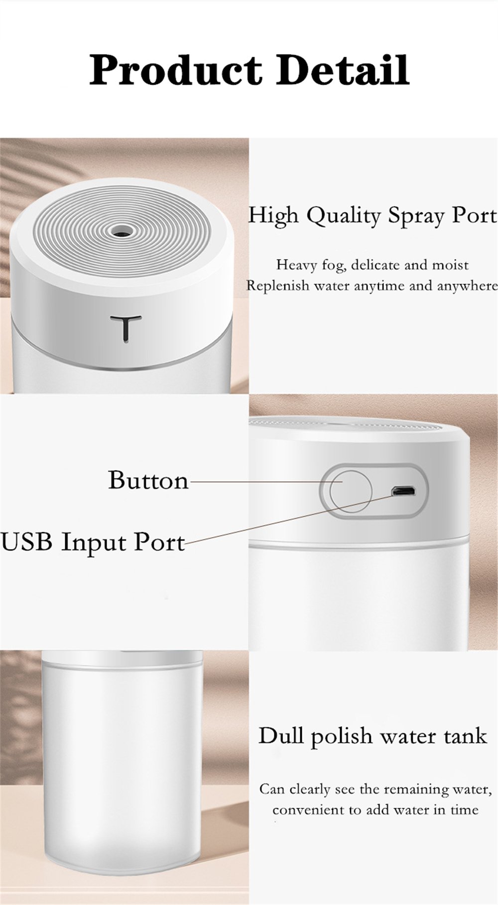 Air Humidifier Portable Mini Usb Aroma Diffuser With Night Light...