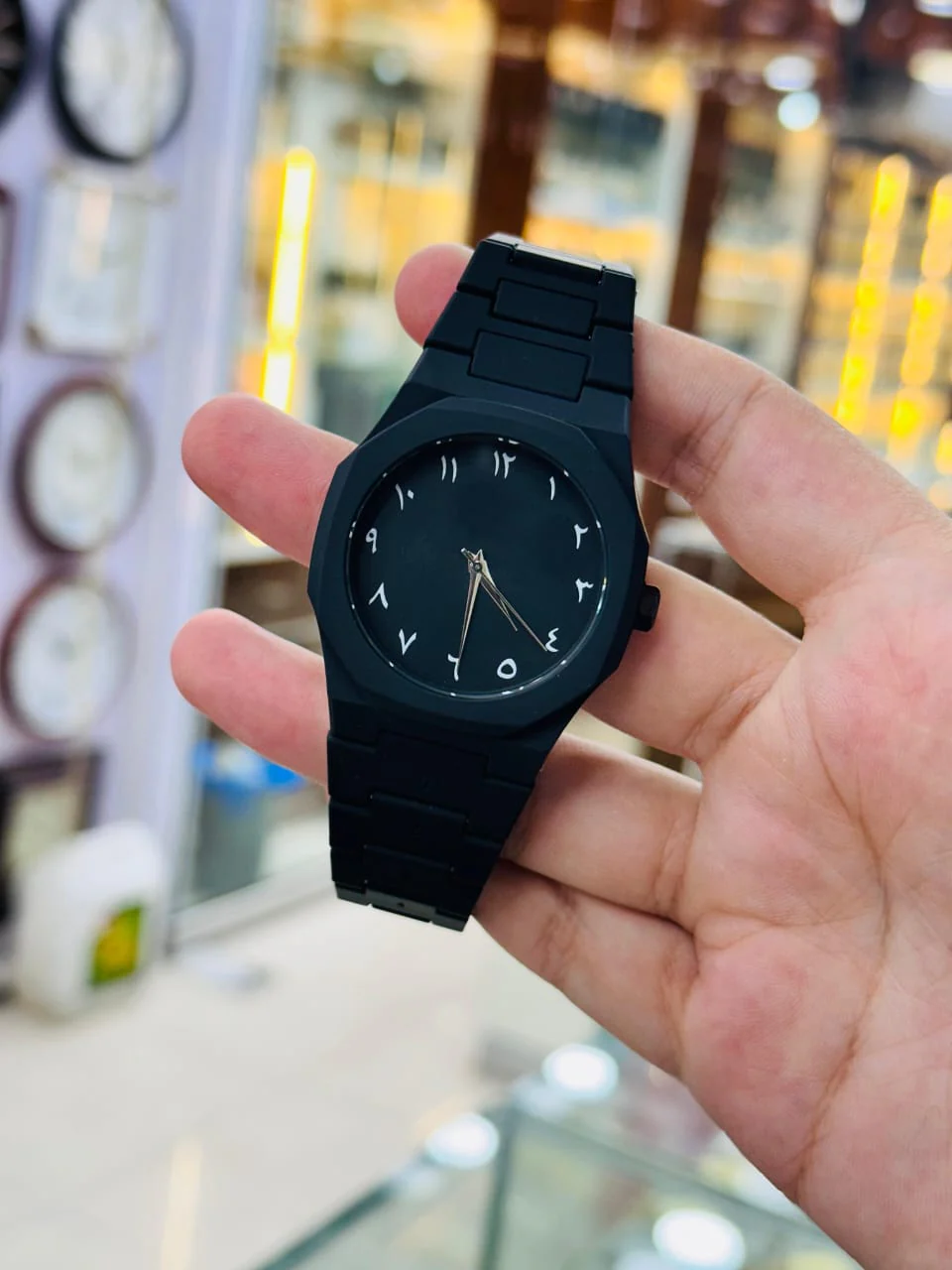 Professional Black Arabic Aura Watch With Eastern Arabic Numerals...