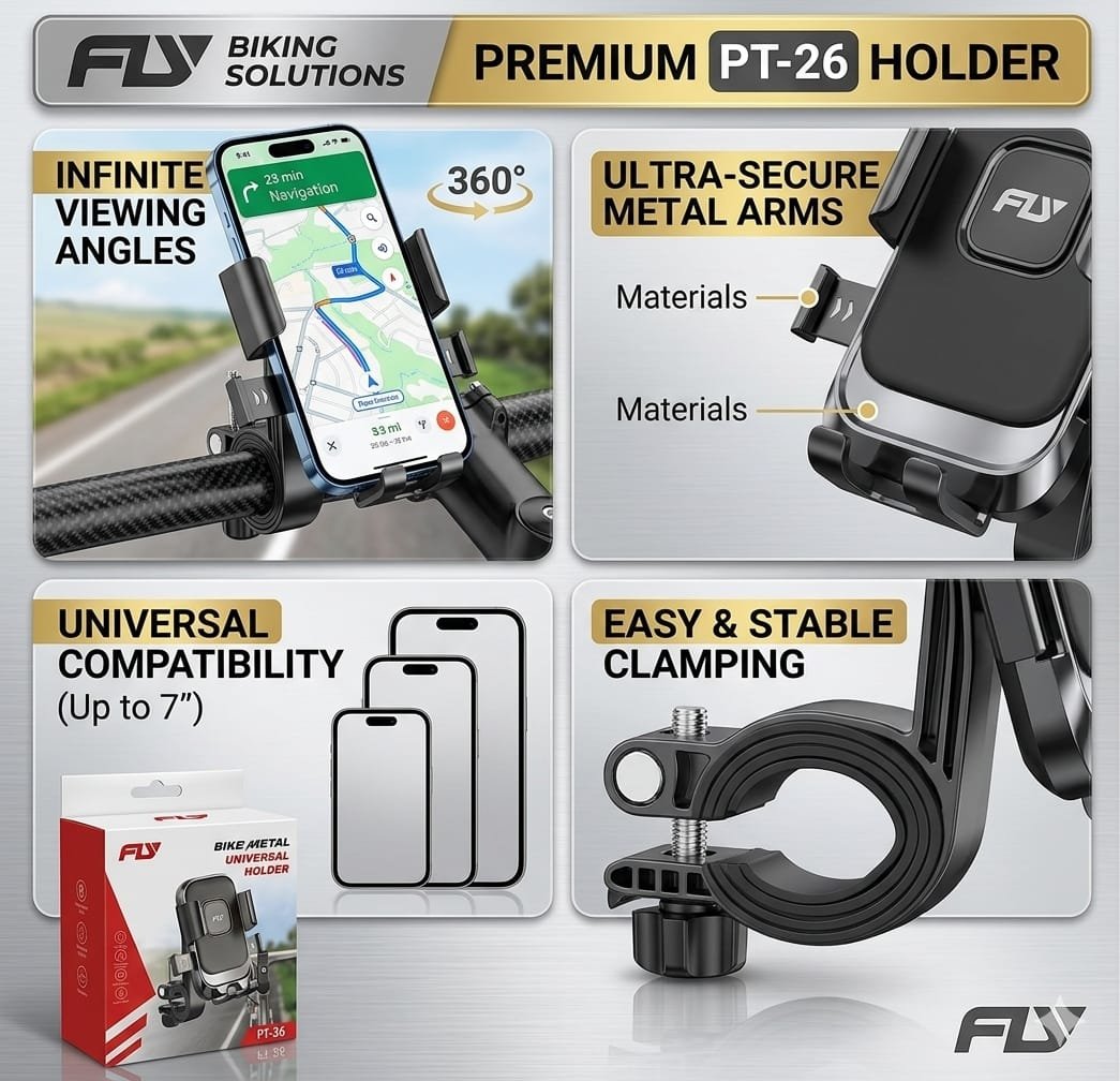 Fly Universal Mechanical Bike & Motorcycle Phone Mount - Image 3