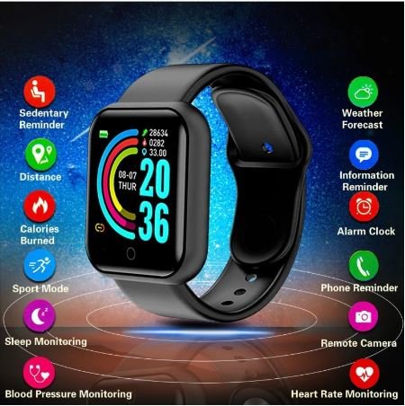 D20 Ultra Smart Watch Heart Rate Blood Pressure Oxygen Reloj...