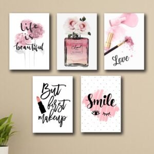 Set of 5 Makeup-Themed Wall Art Frames
