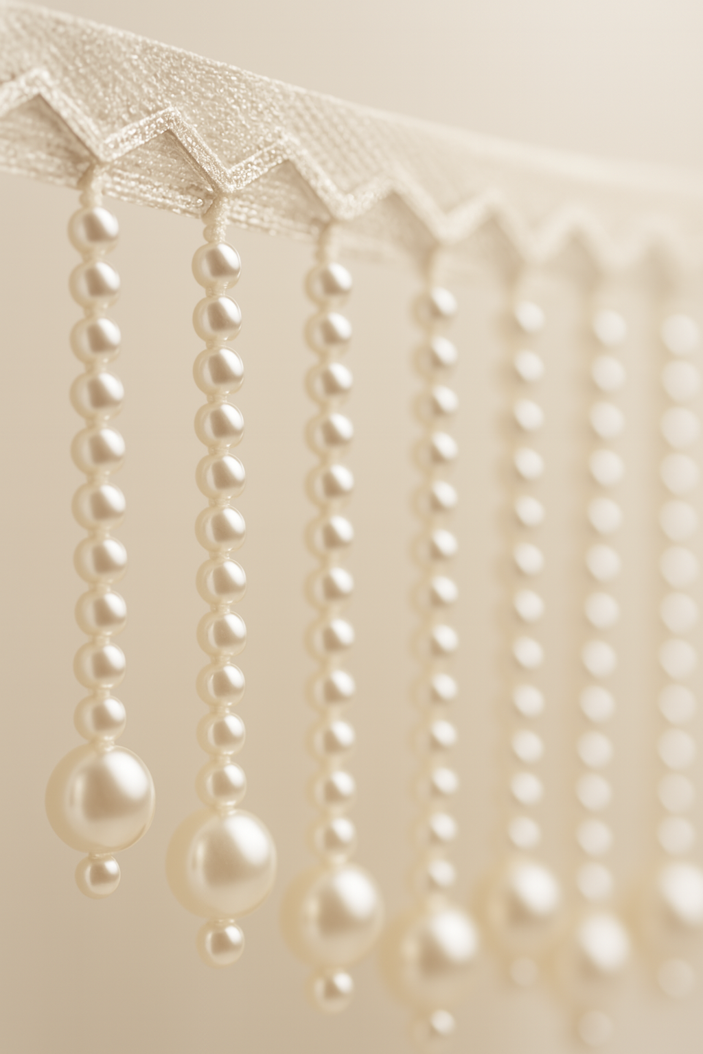 Pearl Latkan Hanging Lace Border For Dupatta & Dress Decoration