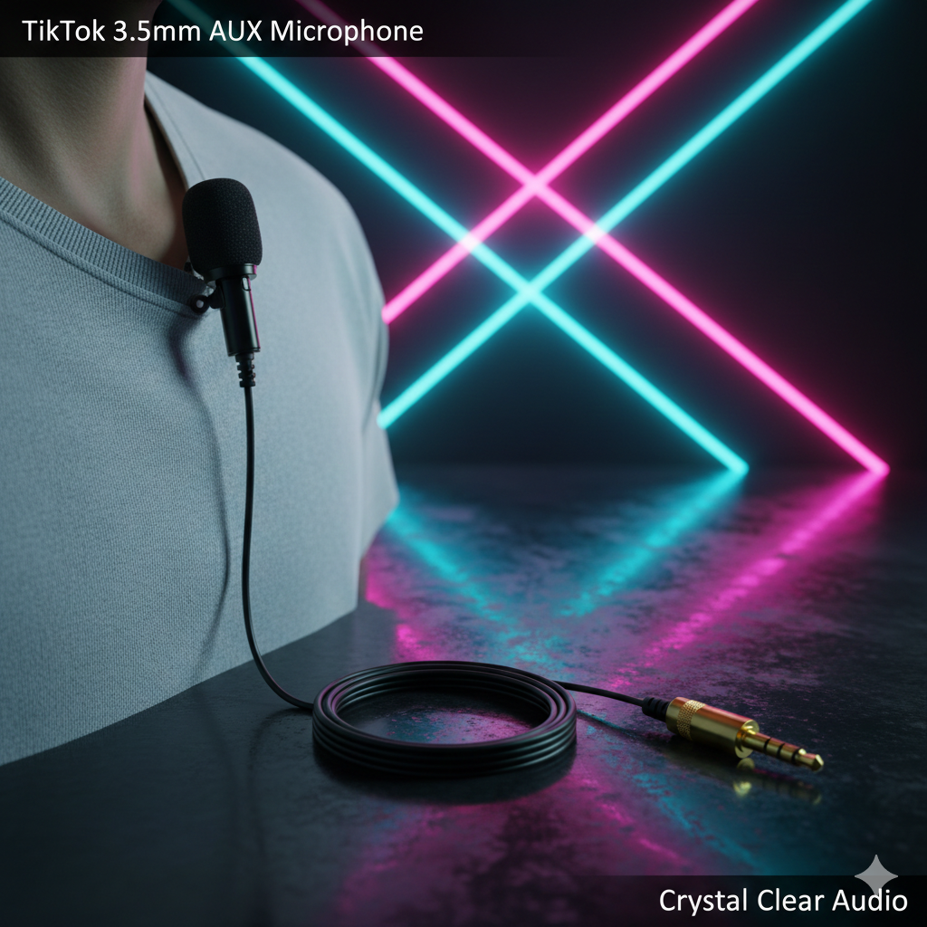 Professional Tiktok3.5 Aux Microphone Micro-Cravate Mic Lavalier...