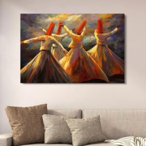 Whirling Dervish Landscape Canvas Art with Double Tape